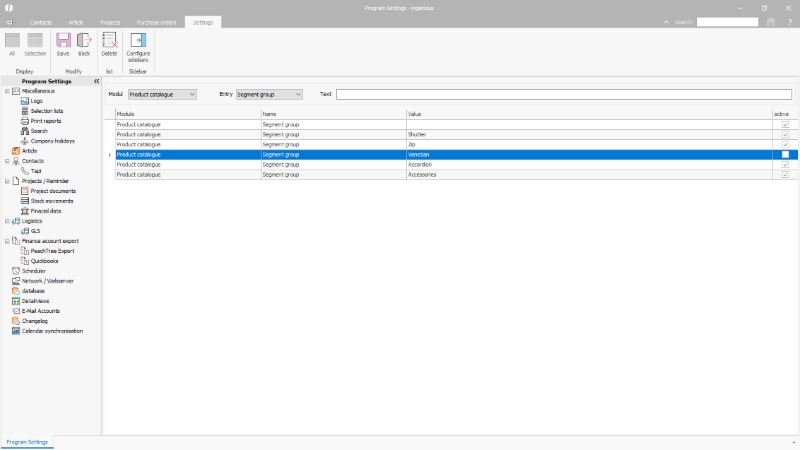 Disabled selection list entry